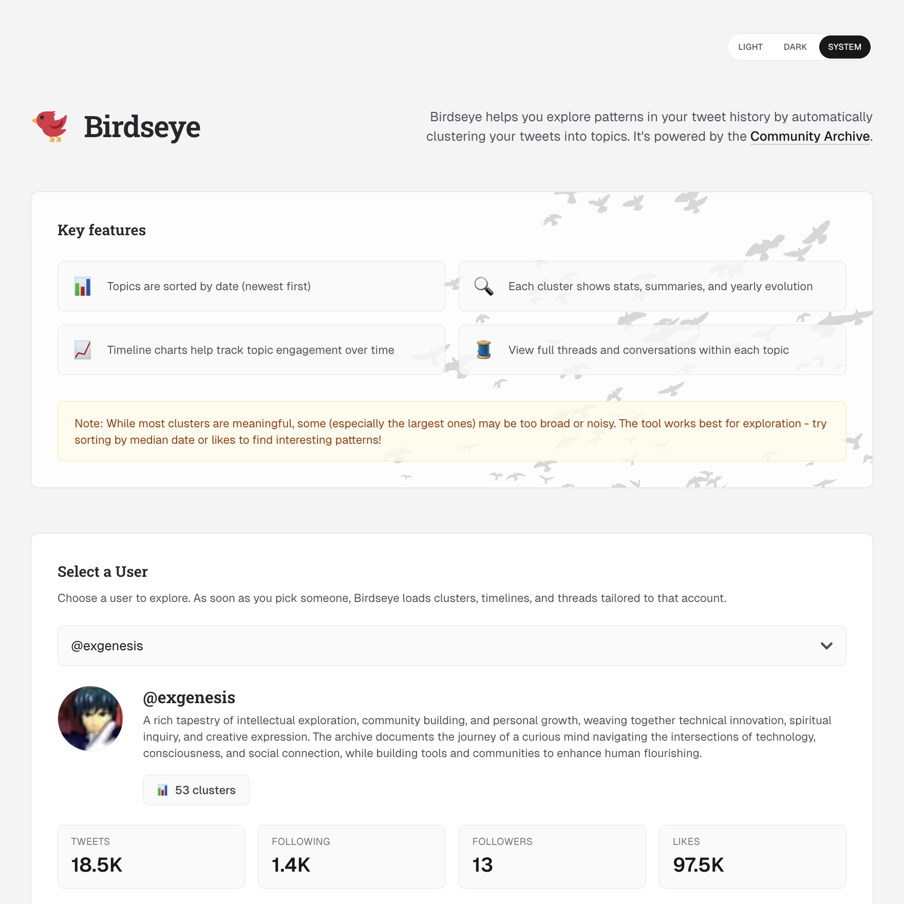 Birdseye screenshot 1